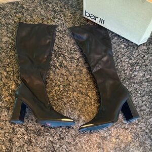Bar III Black Heeled Boots silver toe Haydinp NWT 11